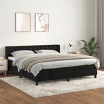 Casa si Gradina - Mobilier - Paturi si accesorii - Paturi - Pat box spring cu saltea, negru, 160x200 cm, catifea - Infinity.ro