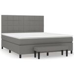 Casa si Gradina - Mobilier - Paturi si accesorii - Paturi - Pat continental cu saltea, gri inchis, 160x200 cm, tesatura - Infinity.ro