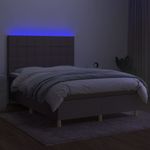 Casa si Gradina - Mobilier - Paturi si accesorii - Paturi - Pat cu arcuri, saltea si LED, gri taupe, 140x190 cm, textil - Infinity.ro