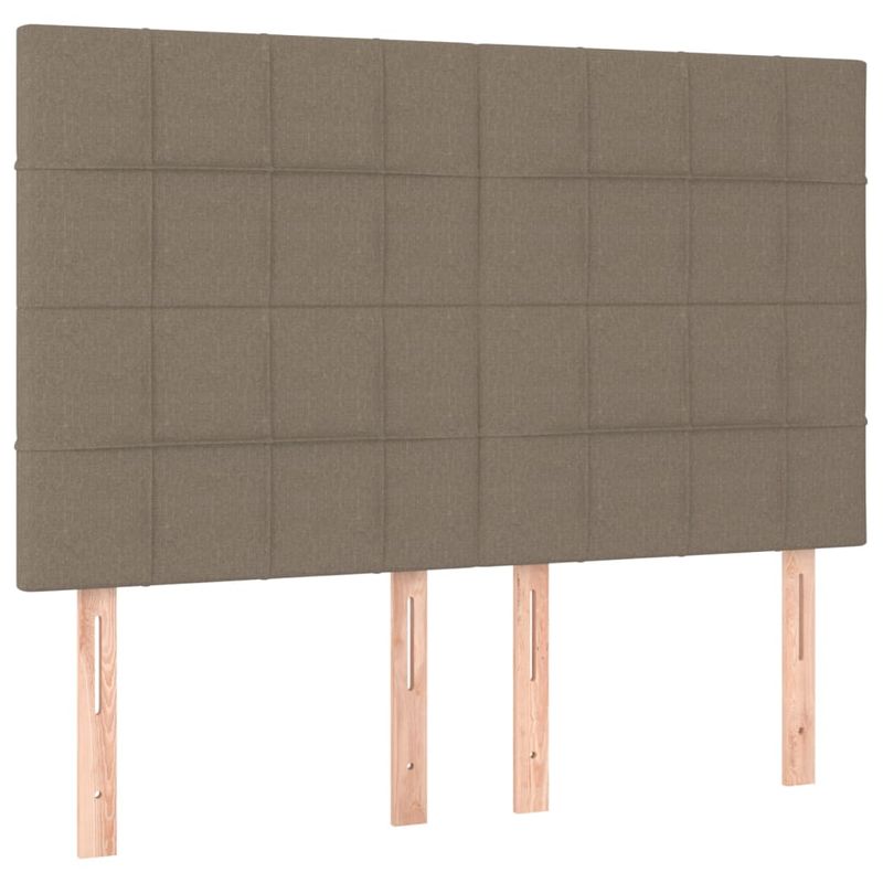 Casa si Gradina - Mobilier - Paturi si accesorii - Paturi - Pat cu arcuri, saltea si LED, gri taupe, 140x190 cm, textil - Infinity.ro