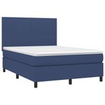 Casa si Gradina - Mobilier - Paturi si accesorii - Paturi - Pat continental cu saltea, albastru, 140x200cm, material textil - Infinity.ro