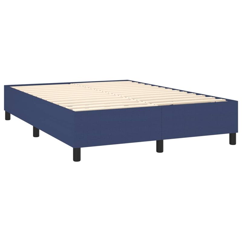 Casa si Gradina - Mobilier - Paturi si accesorii - Paturi - Pat continental cu saltea, albastru, 140x200cm, material textil - Infinity.ro