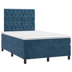Casa si Gradina - Mobilier - Paturi si accesorii - Paturi - Pat box spring cu saltea, albastru inchis, 120x200 cm, catifea - Infinity.ro