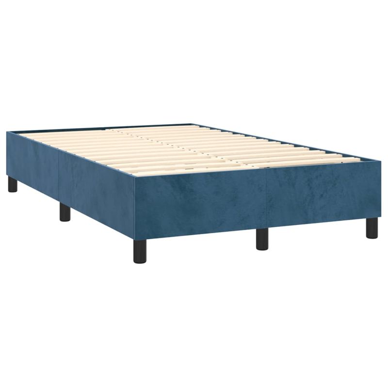 Casa si Gradina - Mobilier - Paturi si accesorii - Paturi - Pat box spring cu saltea, albastru inchis, 120x200 cm, catifea - Infinity.ro