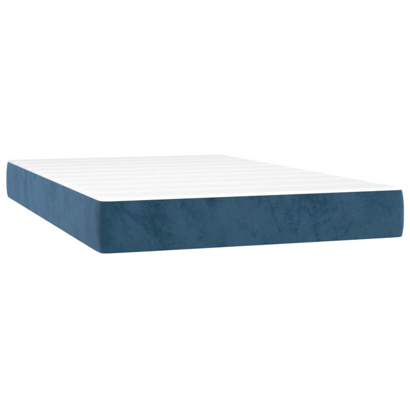 Casa si Gradina - Mobilier - Paturi si accesorii - Paturi - Pat box spring cu saltea, albastru inchis, 120x200 cm, catifea - Infinity.ro