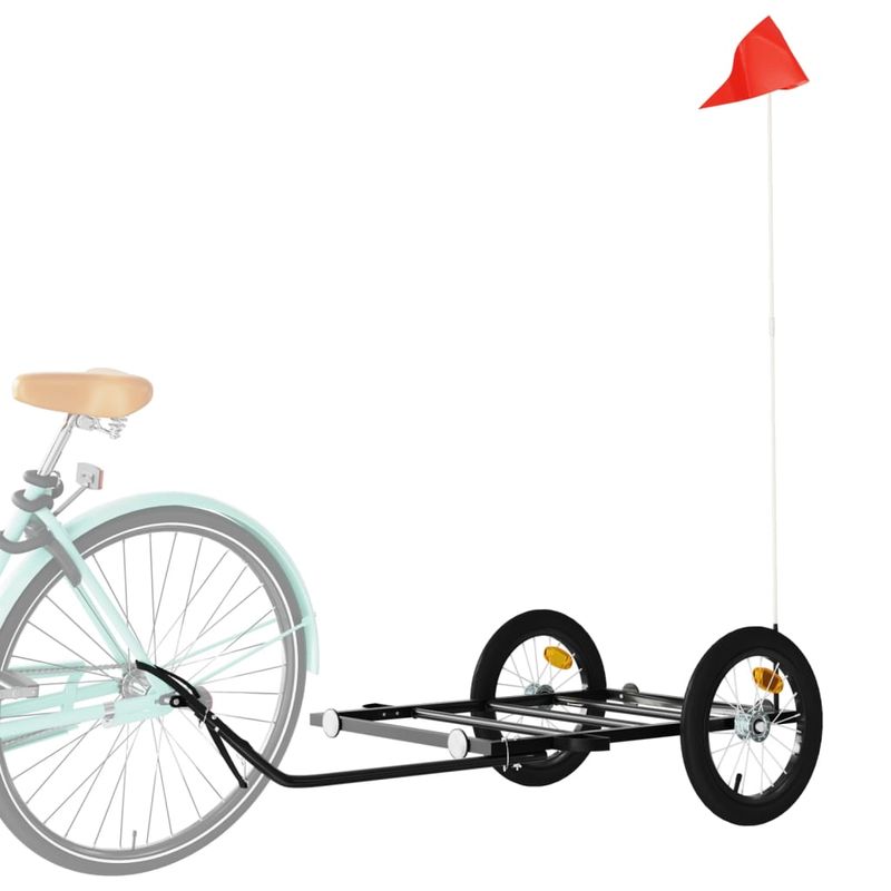 Sport si Outdoor - Ciclism - Accesorii pentru biciclete - Remorci biciclete - Remorca de bicicleta, negru, 126x63x34 cm, fier - Infinity.ro