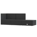Casa si Gradina - Gradina si terasa - Mobilier exterior - Seturi mobila gradina - Set mobilier de gradina cu perne, 3 piese, negru, poliratan - Infinity.ro