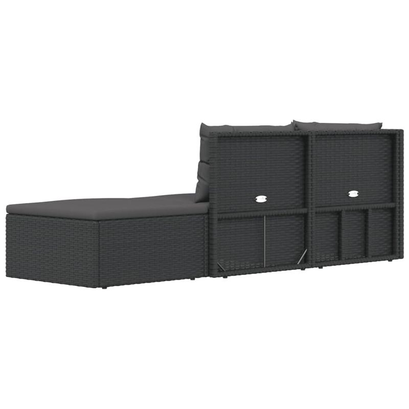 Casa si Gradina - Gradina si terasa - Mobilier exterior - Seturi mobila gradina - Set mobilier de gradina cu perne, 3 piese, negru, poliratan - Infinity.ro