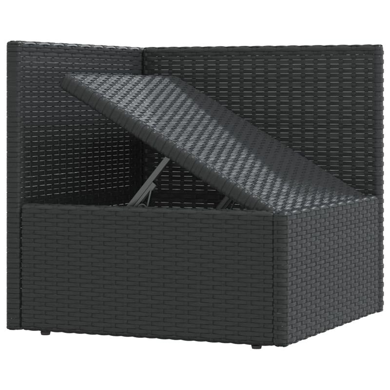 Casa si Gradina - Gradina si terasa - Mobilier exterior - Seturi mobila gradina - Set mobilier de gradina cu perne, 3 piese, negru, poliratan - Infinity.ro