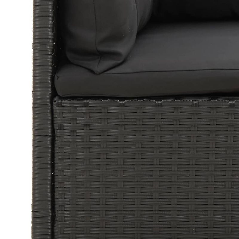 Casa si Gradina - Gradina si terasa - Mobilier exterior - Seturi mobila gradina - Set mobilier de gradina cu perne, 3 piese, negru, poliratan - Infinity.ro