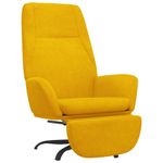 Casa si Gradina - Mobilier - Scaune si fotolii - Fotolii - Fotoliu de relaxare cu taburet, galben mustar, catifea - Infinity.ro