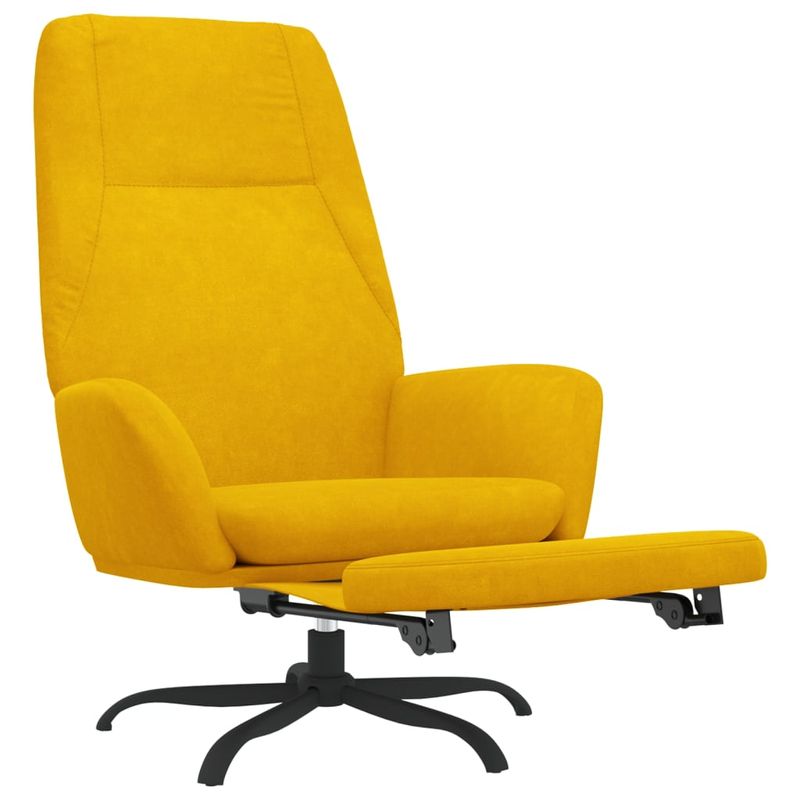 Casa si Gradina - Mobilier - Scaune si fotolii - Fotolii - Fotoliu de relaxare cu taburet, galben mustar, catifea - Infinity.ro