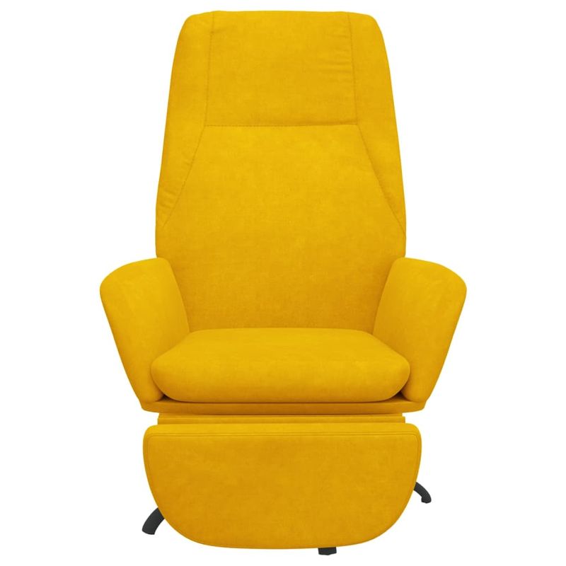Casa si Gradina - Mobilier - Scaune si fotolii - Fotolii - Fotoliu de relaxare cu taburet, galben mustar, catifea - Infinity.ro