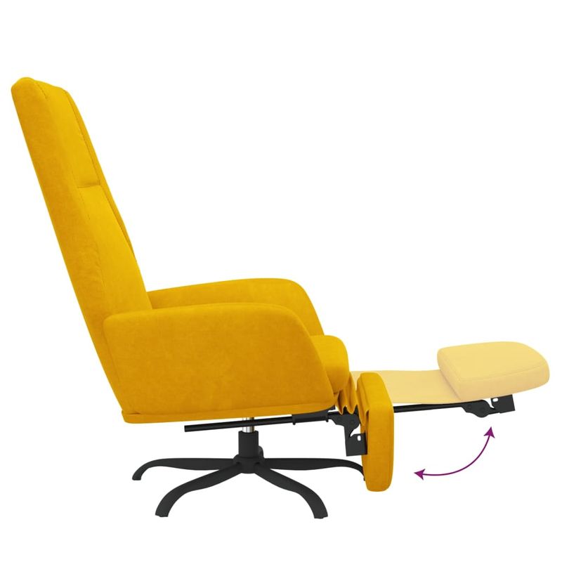 Casa si Gradina - Mobilier - Scaune si fotolii - Fotolii - Fotoliu de relaxare cu taburet, galben mustar, catifea - Infinity.ro