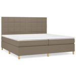 Casa si Gradina - Mobilier - Paturi si accesorii - Paturi - Pat box spring cu saltea, gri taupe, 200x200 cm, textil - Infinity.ro