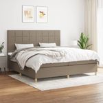 Casa si Gradina - Mobilier - Paturi si accesorii - Paturi - Pat box spring cu saltea, gri taupe, 200x200 cm, textil - Infinity.ro