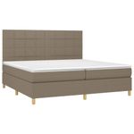 Casa si Gradina - Mobilier - Paturi si accesorii - Paturi - Pat box spring cu saltea, gri taupe, 200x200 cm, textil - Infinity.ro