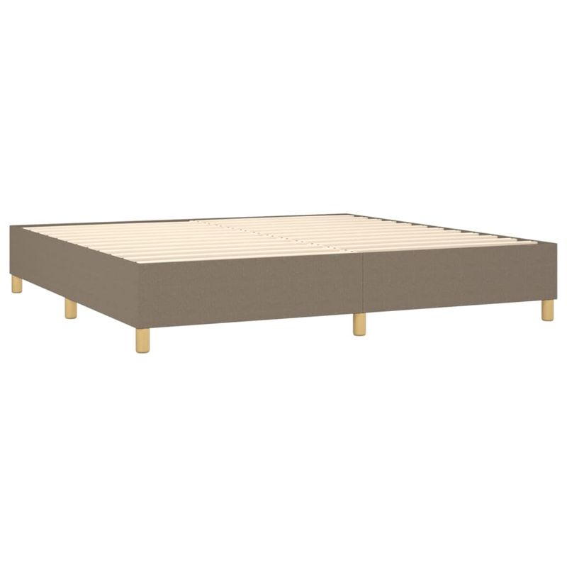 Casa si Gradina - Mobilier - Paturi si accesorii - Paturi - Pat box spring cu saltea, gri taupe, 200x200 cm, textil - Infinity.ro