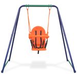 Jucarii, Copii si Bebe - Jucarii si jocuri - Jucarii de exterior - Leagane copii - Leagan de o persoana si leagan de prescolari 2 in 1, portocaliu - Infinity.ro