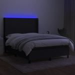 Casa si Gradina - Mobilier - Paturi si accesorii - Paturi - Pat cu arcuri, saltea si LED, negru, 140x190 cm, textil - Infinity.ro
