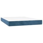 Casa si Gradina - Mobilier - Paturi si accesorii - Paturi - Pat cu arcuri, saltea si LED, bleumarin, 140x190 cm, catifea - Infinity.ro