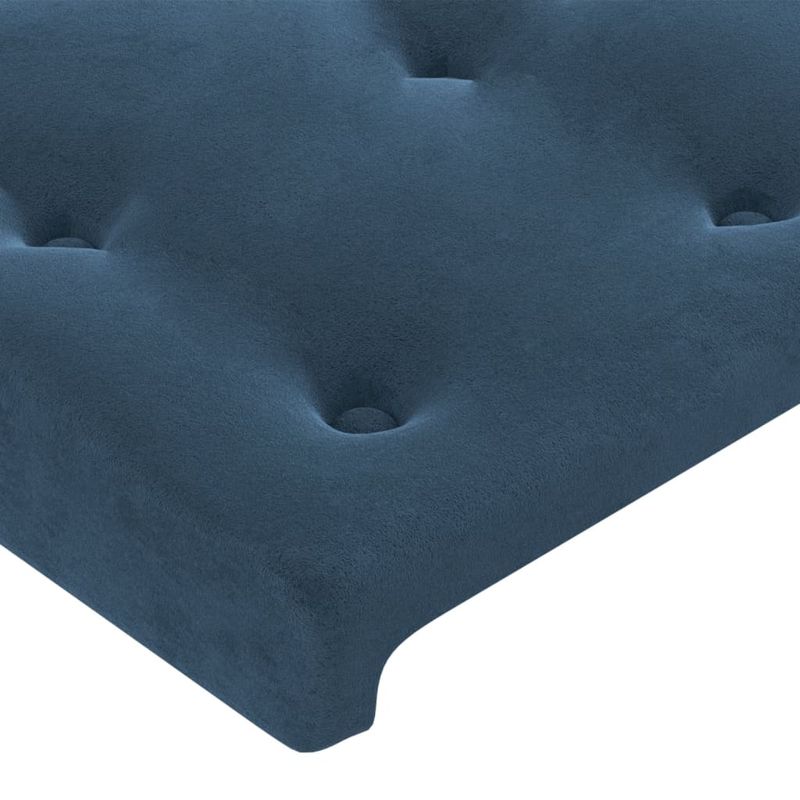 Casa si Gradina - Mobilier - Paturi si accesorii - Paturi - Pat cu arcuri, saltea si LED, bleumarin, 140x190 cm, catifea - Infinity.ro