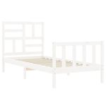Casa si Gradina - Mobilier - Paturi si accesorii - Paturi - Cadru de pat cu tablie single mic, alb, lemn masiv - Infinity.ro