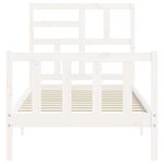 Casa si Gradina - Mobilier - Paturi si accesorii - Paturi - Cadru de pat cu tablie single mic, alb, lemn masiv - Infinity.ro
