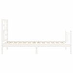 Casa si Gradina - Mobilier - Paturi si accesorii - Paturi - Cadru de pat cu tablie single mic, alb, lemn masiv - Infinity.ro