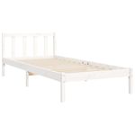 Casa si Gradina - Mobilier - Paturi si accesorii - Paturi - Cadru de pat cu tablie single mic, alb, lemn masiv - Infinity.ro