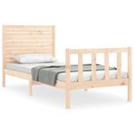 Casa si Gradina - Mobilier - Paturi si accesorii - Paturi - Cadru de pat cu tablie single mic, lemn masiv - Infinity.ro