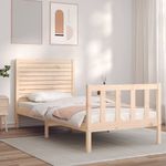 Casa si Gradina - Mobilier - Paturi si accesorii - Paturi - Cadru de pat cu tablie single mic, lemn masiv - Infinity.ro