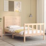 Casa si Gradina - Mobilier - Paturi si accesorii - Paturi - Cadru de pat cu tablie single mic, lemn masiv - Infinity.ro