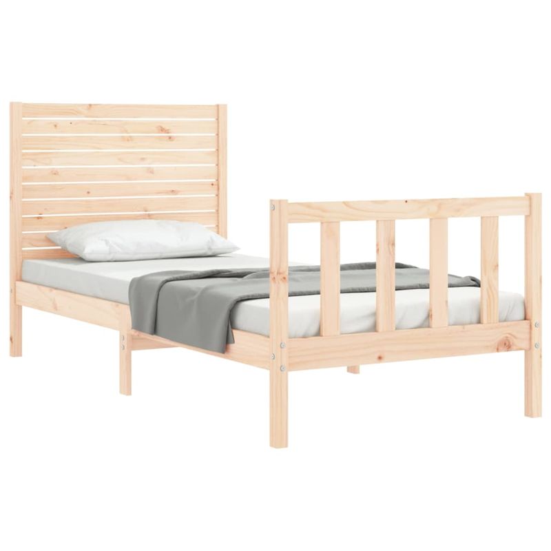 Casa si Gradina - Mobilier - Paturi si accesorii - Paturi - Cadru de pat cu tablie single mic, lemn masiv - Infinity.ro