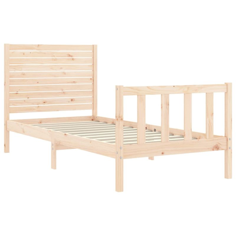 Casa si Gradina - Mobilier - Paturi si accesorii - Paturi - Cadru de pat cu tablie single mic, lemn masiv - Infinity.ro