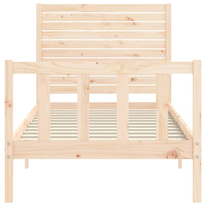 Casa si Gradina - Mobilier - Paturi si accesorii - Paturi - Cadru de pat cu tablie single mic, lemn masiv - Infinity.ro