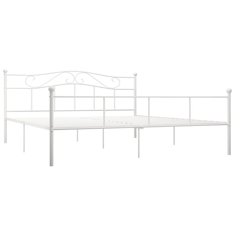Casa si Gradina - Mobilier - Paturi si accesorii - Paturi - Cadru de pat, alb, 200 x 200 cm, metal - Infinity.ro