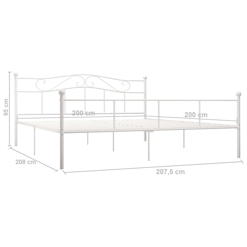 Casa si Gradina - Mobilier - Paturi si accesorii - Paturi - Cadru de pat, alb, 200 x 200 cm, metal - Infinity.ro