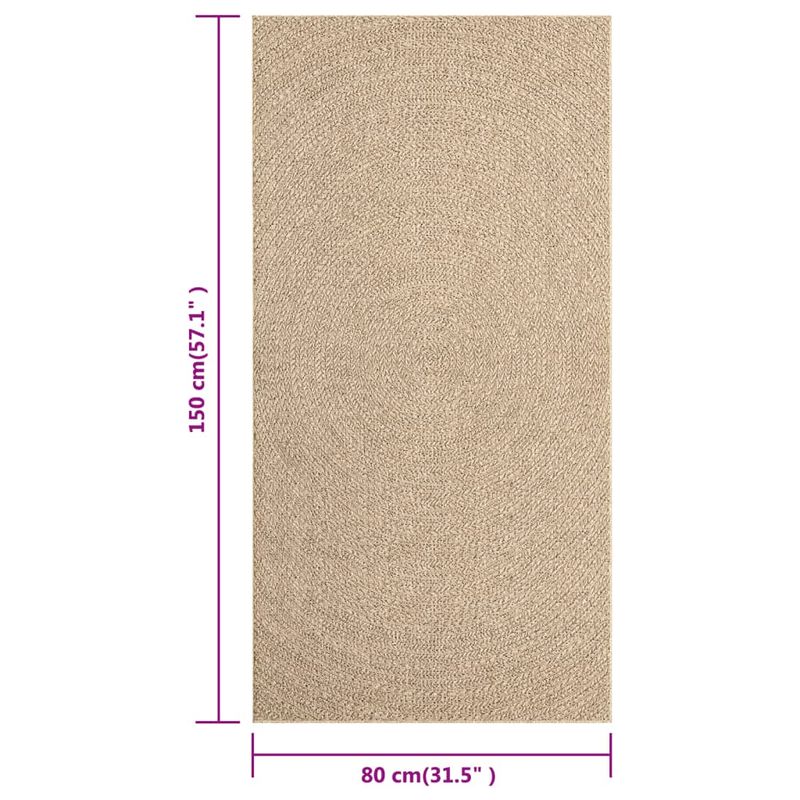 Casa si Gradina - Textile si covoare - Covoare - Covoare casa - Covor 80x150 cm aspect iută pentru interior și exterior, model rotund - Infinity.ro
