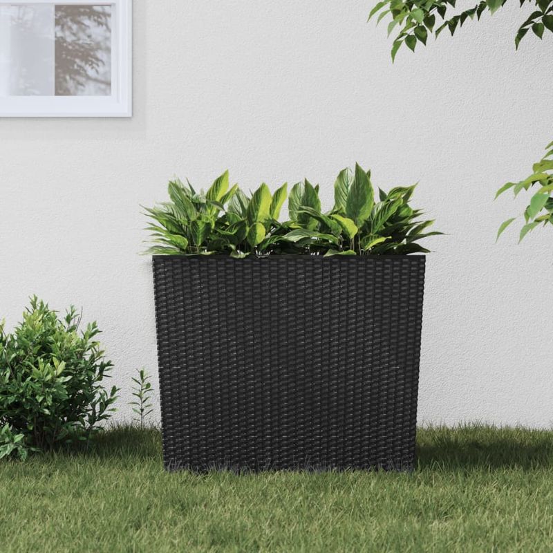 Casa si Gradina - Gradinarit si plante - Plante si ghivece - Ghivece si suporturi - Jardiniera cu interior detasabil, antracit, 12 / 44 L, PP ratan - Infinity.ro