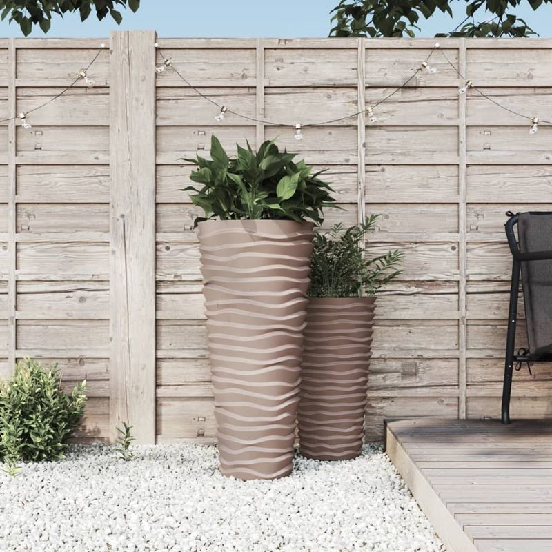 Casa si Gradina - Gradinarit si plante - Plante si ghivece - Ghivece si suporturi - Jardiniera cu interior detasabil, mocha, 18/45 L, PP canelat - Infinity.ro