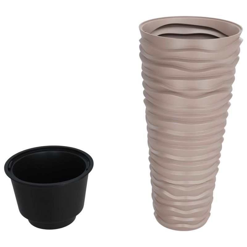 Casa si Gradina - Gradinarit si plante - Plante si ghivece - Ghivece si suporturi - Jardiniera cu interior detasabil, mocha, 18/45 L, PP canelat - Infinity.ro