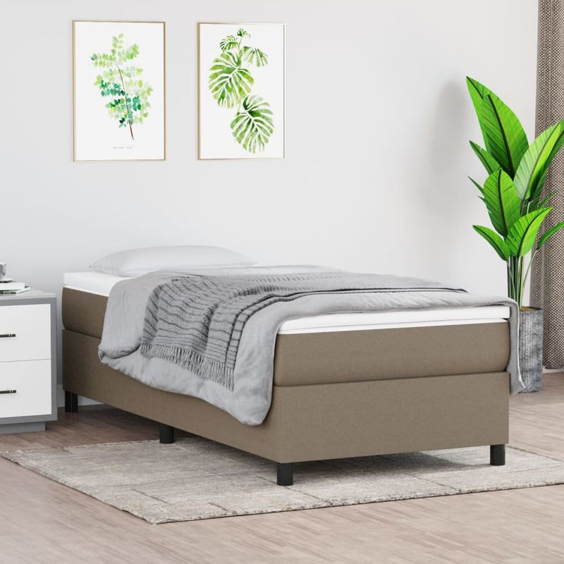 Casa si Gradina - Mobilier - Paturi si accesorii - Paturi - Cadru de pat box spring, gri taupe, 80x200 cm, textil - Infinity.ro