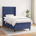Casa si Gradina - Mobilier - Paturi si accesorii - Paturi - Pat box spring cu saltea, albastru, 90x200 cm, textil - Infinity.ro