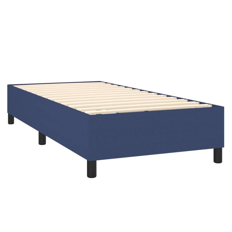 Casa si Gradina - Mobilier - Paturi si accesorii - Paturi - Pat box spring cu saltea, albastru, 90x200 cm, textil - Infinity.ro
