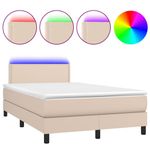 Casa si Gradina - Mobilier - Paturi si accesorii - Paturi - Pat cu arcuri, cu saltea si LED, cappuccino 120x200cm piele eco - Infinity.ro