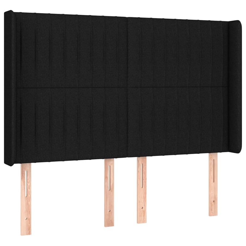 Casa si Gradina - Mobilier - Paturi si accesorii - Paturi - Pat cu arcuri, saltea si LED, negru, 140x190 cm, textil - Infinity.ro