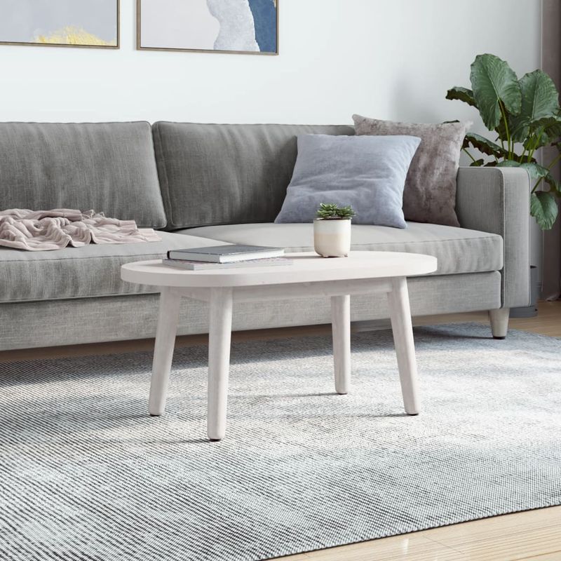 Casa si Gradina - Mobilier - Feronerie si accesorii mobila - Blat de masa, alb, 80x40x2,5 cm, lemn masiv de pin, oval - Infinity.ro