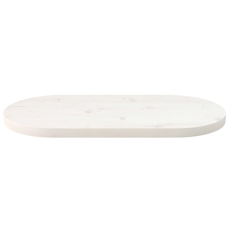 Casa si Gradina - Mobilier - Feronerie si accesorii mobila - Blat de masa, alb, 80x40x2,5 cm, lemn masiv de pin, oval - Infinity.ro