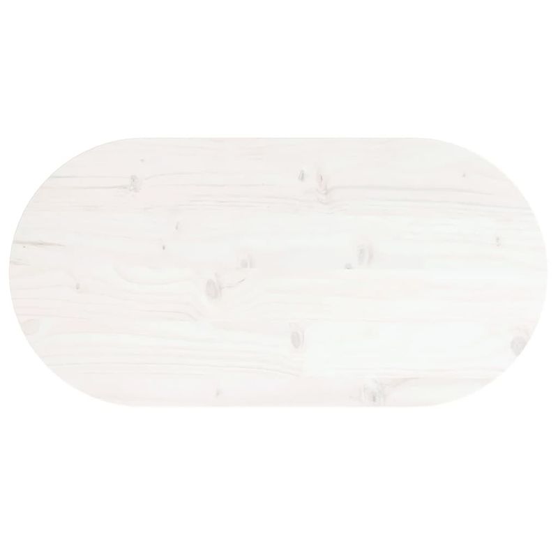 Casa si Gradina - Mobilier - Feronerie si accesorii mobila - Blat de masa, alb, 80x40x2,5 cm, lemn masiv de pin, oval - Infinity.ro